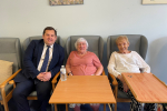 Louie with elderly residents in Sidcup