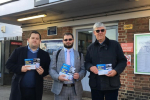 Louie French campaigning at Albany Park Station 