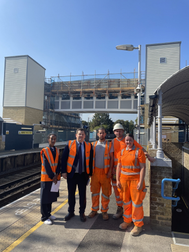 Louie pictures at Bexley Station ahead of the new £6m footbridge opening